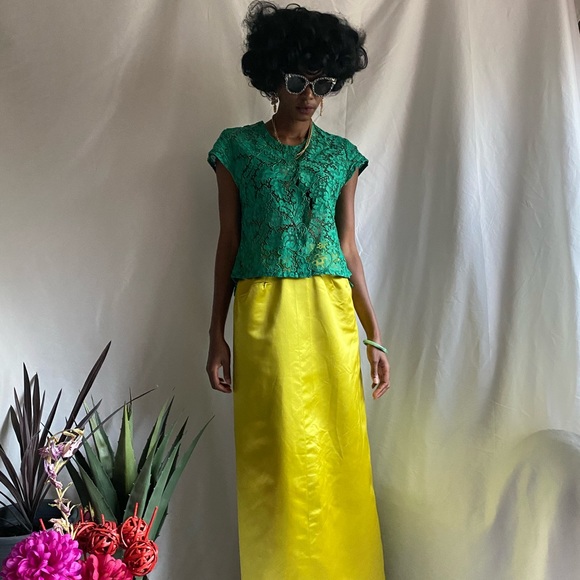 Vintage green lace blouse - Picture 3 of 4